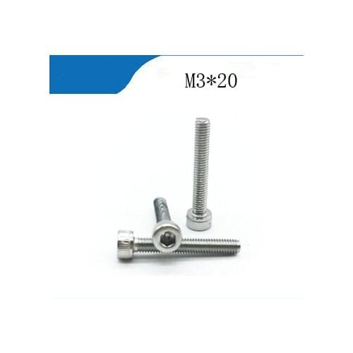 Free shipping M3*20 50pcs 304 stainless nails steel hexagon socket head cap screw,DIN912 bolt satinless nail