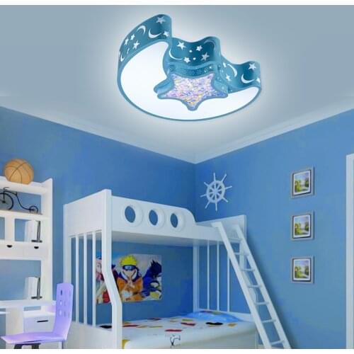 Free shipping cartoon star moon ceiling lamp led kindergarten color classroom lamp children room boys and girls lamps