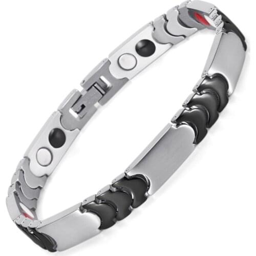 Fashion Stainless Steel Magnetic Bracelet Body Care Health Bracelets For Men Women Jewelry Width 8mm Wholesale