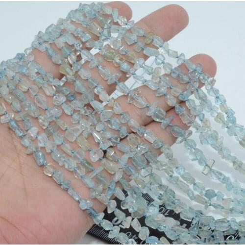 Natural Clean Quality Aquamarine Nugget Beads , Estimate Size 4-6mm