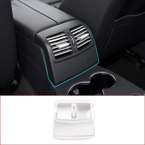 For Mercedes Benz E Class W212 2012-2015 ABS Silver/Carbon Fiber Rear Air Conditioning Vent Cover Trim Interior Car Accessories