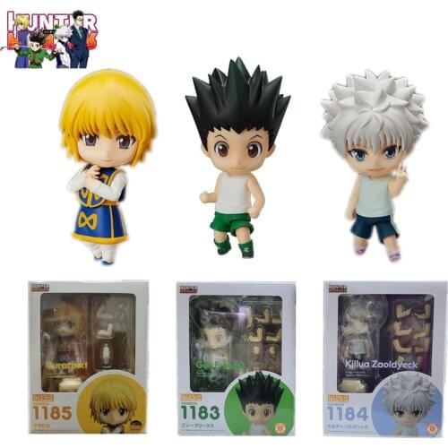 Hunter X Hunter Anime Figure Gon Freecss #1183 PVC Figurine Killua Zoldyck #1184 Kurapika #1185 Figma Juguetes Model Toys Statue