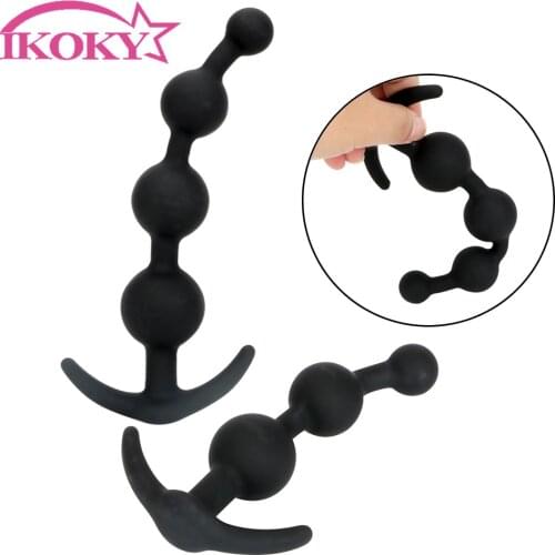IKOKY Anal Plug Sex Products Soft Silicone Masturbator Sex Toys for Women Men Anal Bead Stimulators Prostate Massager Butt Plug