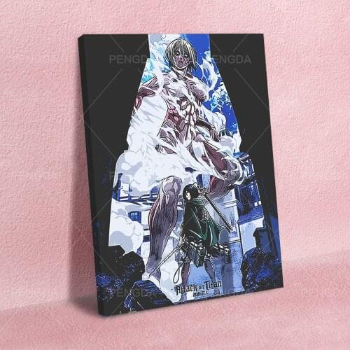 Canvas Print Picture Japan Anime Wall Art Paintings Home Attack on Titan Decor Modular Fight Poster For Living Room Framework
