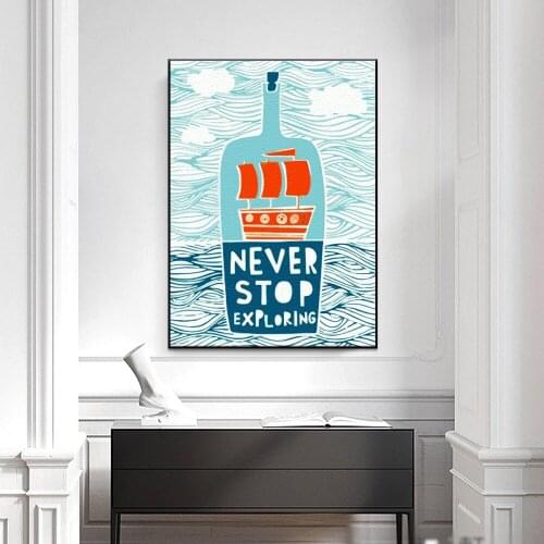 Paintings By Numbers Drifting Bottle Digital Painting Simple Nordic Style Decoration Canvas Painting For Living Room Unique Gift