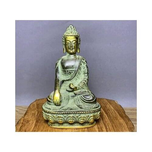 Collection brass gilded Buddha sculpture Buddha Sakyamuni bronze statue free of freight