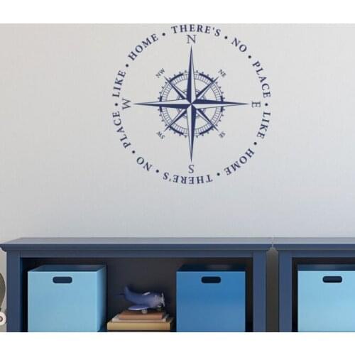 Compasses Vinyl Wall Decal Sea Quote Wall Sticker Home Bedroom Decor New Design Compass Sticker Decor AY1129