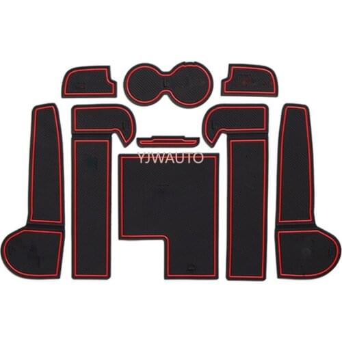 Door Slot Mat for Audi A6L 2016-2017 Gate Groove Cushion Car Door Rubber Cup Holder Mats Anti-slip Carpets Position