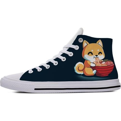 Shiba Inu Dog Anime Cartoon Hot Cute Funny Vogue Casual Cloth Shoes High Top Lightweight Breathable 3D Print Men women Sneakers