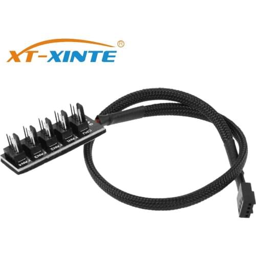 1 to 5 4 Pins for Molex TX4 PWM CPU Cooler Computer PC Chasis Cooling Fan Hub Splitter Adapter Braided Power Cable 35cm