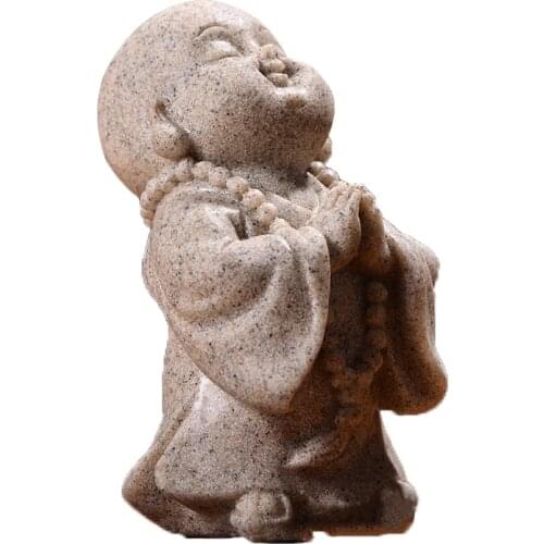 Miniature Model Prayering Buddha Fengshui Statue Home Decoration Maitreya Buddha Sculpture Art Craft Resin Ornament Car Decor