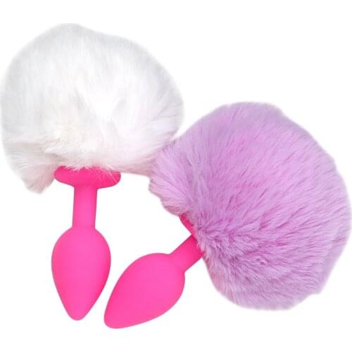 Hairy Rabbit Tail Anal Sex Toys for Women Silicone Butt Plug Erotic Toys Anal Plug Tail