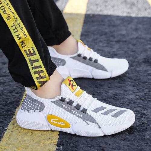 New Mens Shoes Fly Weave Shoes Breathable Running Shoes All-match Sneakers Male Shoes Cozy Athletics Trainer Shoes Zapatillas
