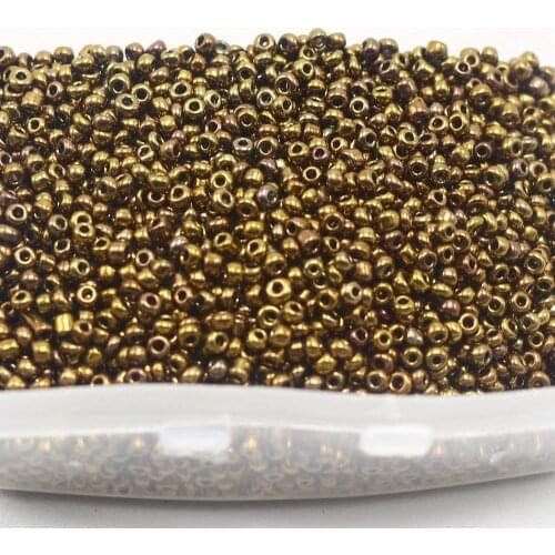 10000 Glass Opaque Seed Beads 1.5mm (15/0) Bronze + Storage Box
