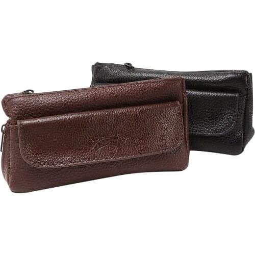 New Portable Tobacco Smoking Pipe Bag Genuine Leather Smell Proof Herb Tobacco Pipe Case Storage For Smoking Accessories