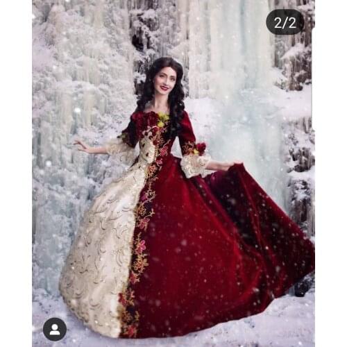 2019 New red elegant Halloween Cosplay dress Colonial Georgian Renaissance Gothic Historical dress D-2018824