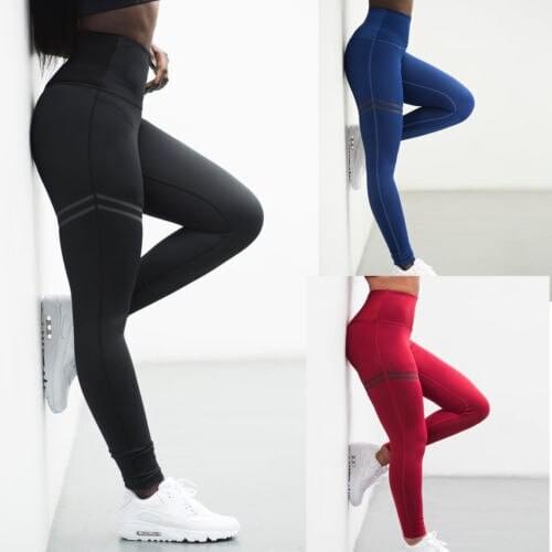 New Fashion Long Pants Elastic Hip Pants Slimming Leggings Sports Yoga High Waisted Pencil Trousers