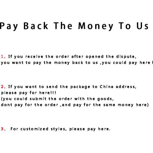 Send Chinese Address, Customize Products, Refund Money To Us, Place An Order To Pay
