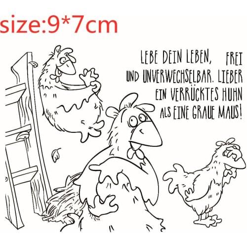 German words chicken Transparent Silicone Rubber Stamp and die Sheet Cling Scrapbooking DIY Cute Pattern Photo Album Stamp
