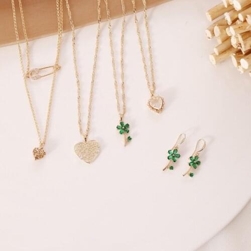 Various Style Wholesale Trendy Female Pendant Gold Color Link Chain Choker Necklace for Women Girl Metal Jewelry Accessory Party