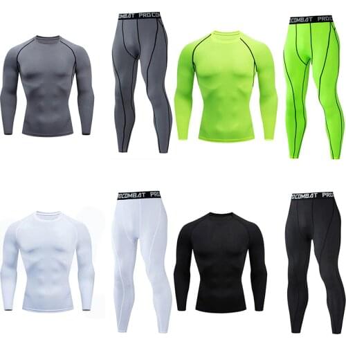 Running Shirt For Men Compression Fitness Suit Sport Leggings Male Quick Dry Gym Jogging Workout Training Sportswear Set