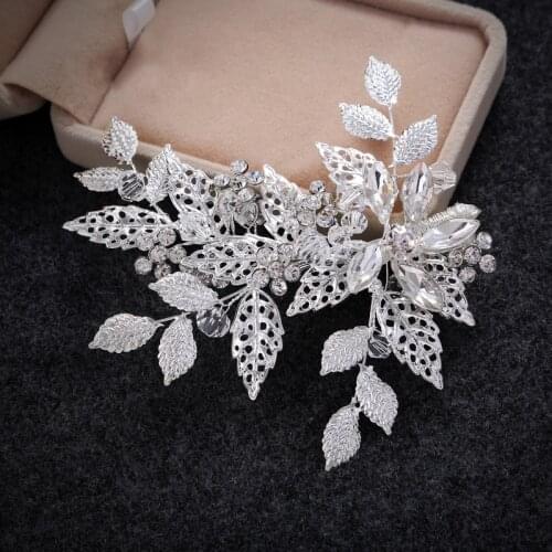 Korean Style Handmade Rhinestone Inlayed Hairpins Crystal Hairstick Bride Headpiece Wedding Hair Accessories