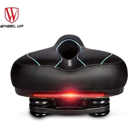 WHEEL UP 2020 PVC Leather MTB Road Mountain Bike Seats Bicycle Seat Men Women Pad Cycle Part With Taillights Bicycle Accessories
