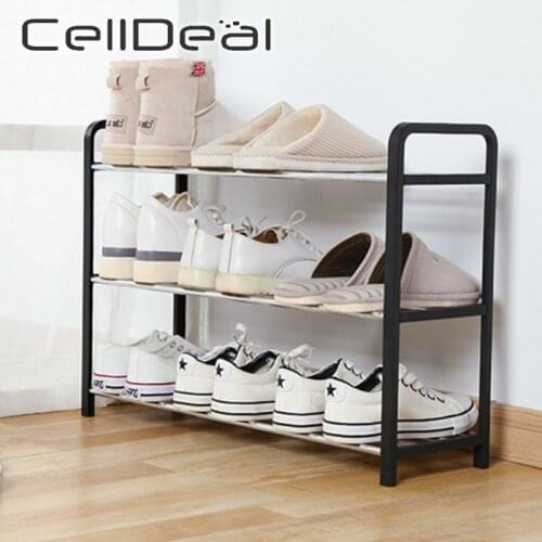 CellDeal Multi-layer Shoe Rack DIY Shoes Storage Shelf Aluminum Metal Standing Shoe RackHome Living Room Organizer Accessories