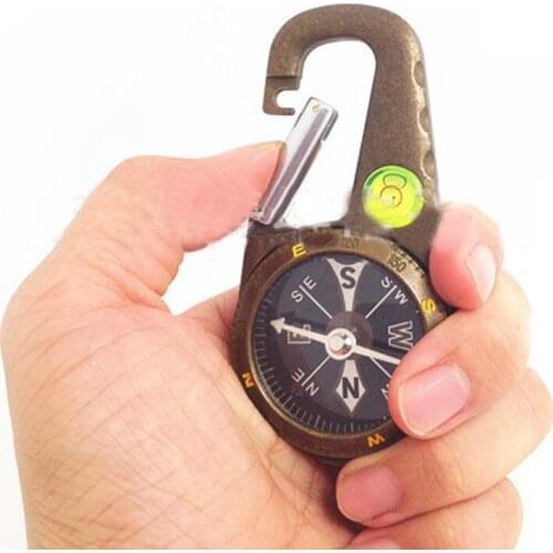 T4386 Compass Carabiner Vintage Compass Bronze Zinc Alloy With Spirit Level Aluminum With Spirit Level