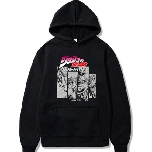 JOJOs Bizarre Adventure Japanese Anime Hoodie Men/women JOJO Print Cartoon Sweatshirt Harajuku Hip Hop Top Plus Velvet Hoody