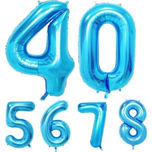 40 inch digital aluminum film balloon blue 0-9 balloon birthday party wedding holiday decoration can be wholesale