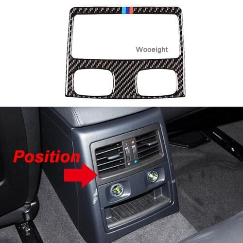 Wooeight Carbon Fiber Rear Air Condition Vent Outlet Cover Trim Frame Sticker fit for BMW 3 Series 2005-2008 2009 2010 2011 2012