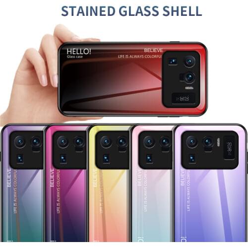 Fashion Hard Tempered Glass Gradient Carbon Fiber Protective Cover for Xiaomi Mi A1 A2 A3 CC9 Mi 9 Pro 10 Pro 10T Lite Max3 Mix2