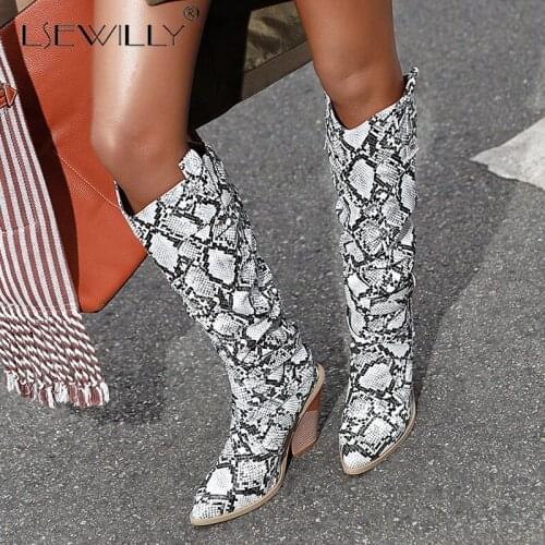 Lsewilly New Fashion 2020 Plus Size 33-46 Mix Color Shoes Woman Boots Female High Heels Slip On Knee High Boots Women Shoes
