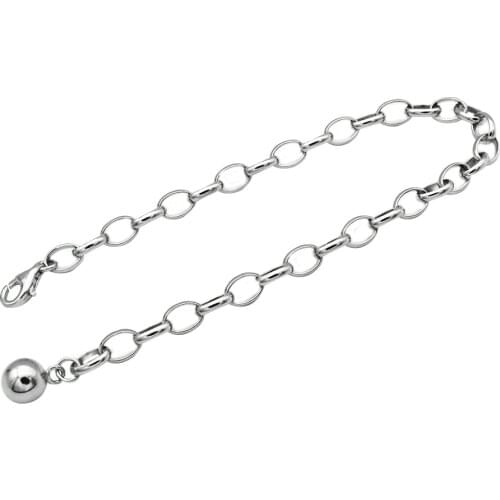 Hemiston 925 Sterling Silver O shape Fashion Bracelets Small Bell Charms Link Chain Lucky Jewelry Thomas TS Women Gift