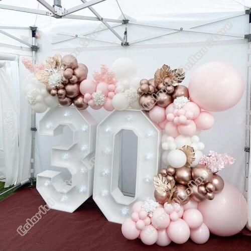 123pcs Double Cream Peach Wedding Birthday Party Background Baby Shower White Maca Pink Gold Holidays Dinner Balloon Garland