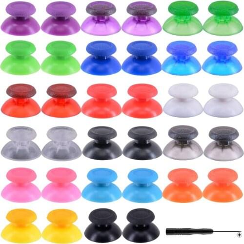 2pcs PS4 Controller Joystick Thumbsticks Analog Thumb Sticks Mushroom Caps+Screwdriver for Sony Dualshock 4 PS4/PS4 Slim/PS4pro