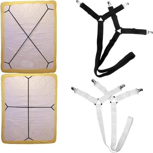 2 piece Bed Fitted Fasteners Clips Adjustable Suspenders Gripper Holder Buckles Bed Fitted Sheet Straps Buckles