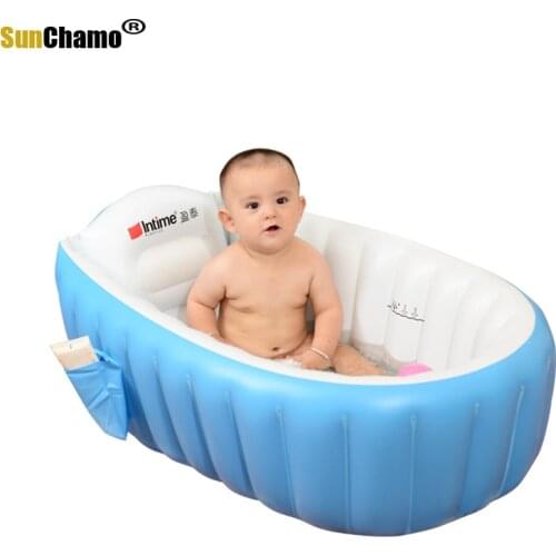 2021 Fashion Portable Bathtub 98X65X28cm Inflatable Bath Tub Child Cushion Foot Pump Warm Winner Warm Folding Portable Bathtub
