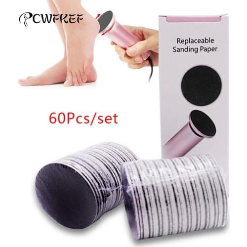 60Pcs Foot File Replacement Sandpaper Discs Pads For Electric Foot File Callus Remover Pedicure Tool