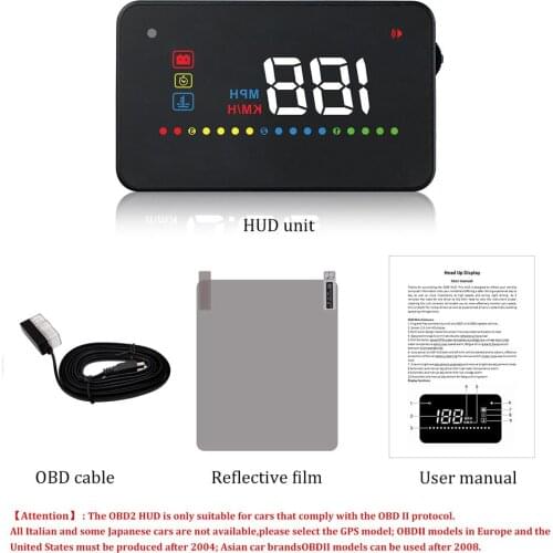 A200 Auto HUD Head-Up Display Car-styling Hud Display OBD Scanner Overspeed Warning Windshield Projector Alarm System