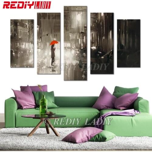 REDIY LADIY Diamond Painting Under the Rain Crystal Diamond Embroidery Triptych Resin Rhinestones Modular Picture Hobby & Crafts