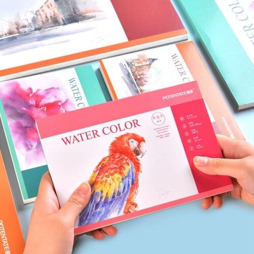 Potentate Watercolor Paper 300g 16 Sheets Wood Pulp Acid Free Sketchbook for Drawing Painting Color Pencil Book Art Supplies