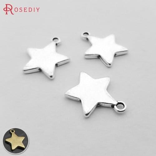 C154)30 pieces 16mm Antique Silver Zinc Alloy Star Charms Pendants Diy Jewelry Findings Accessories Wholesale
