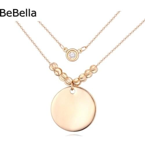 BeBella Double Chain Pendant Necklace With High Quality Cubic Zirconia Stone Micro Pave Setting For Fashion Women Jewelry