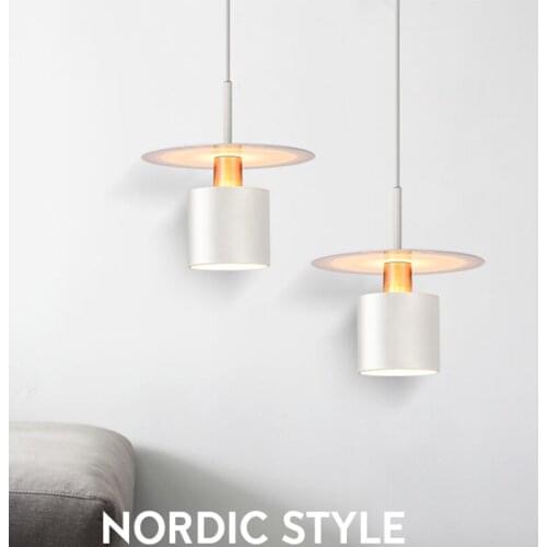 Denmark Chandelier Led Restaurant Nordic Simple Modern Metal Creative Bar Counter Dining Room Bedroom Bedside White/Black Study