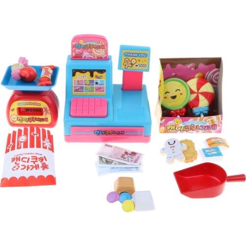 Eco-friendly material Simulation candyt Store Cash Register Playset toys for Childrens Pretend Play Toy for Kids