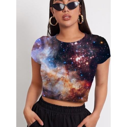 3d Tshirt Galaxy T-shirt Women Nebula Tshirts Casual Space Tshirt Printed Colorful T-shirts 3d Womens Clothing Hip Hop New