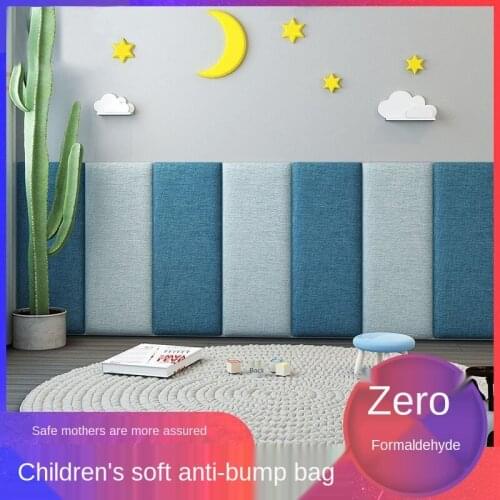 Bed Headboard Home Bedroom Decor Bedhead Soft Package Tatami Thickened Anti-collision Nursery 3D Stereo Wall Stickers Head Board