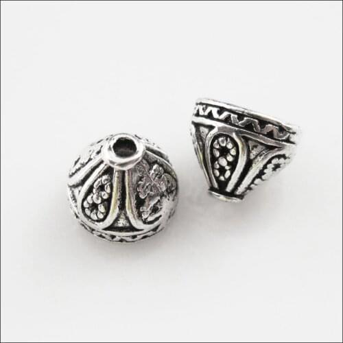 16Pcs Tibetan Silver Color Flower Cone End Bead Caps Craft DIY 7.5x9mm